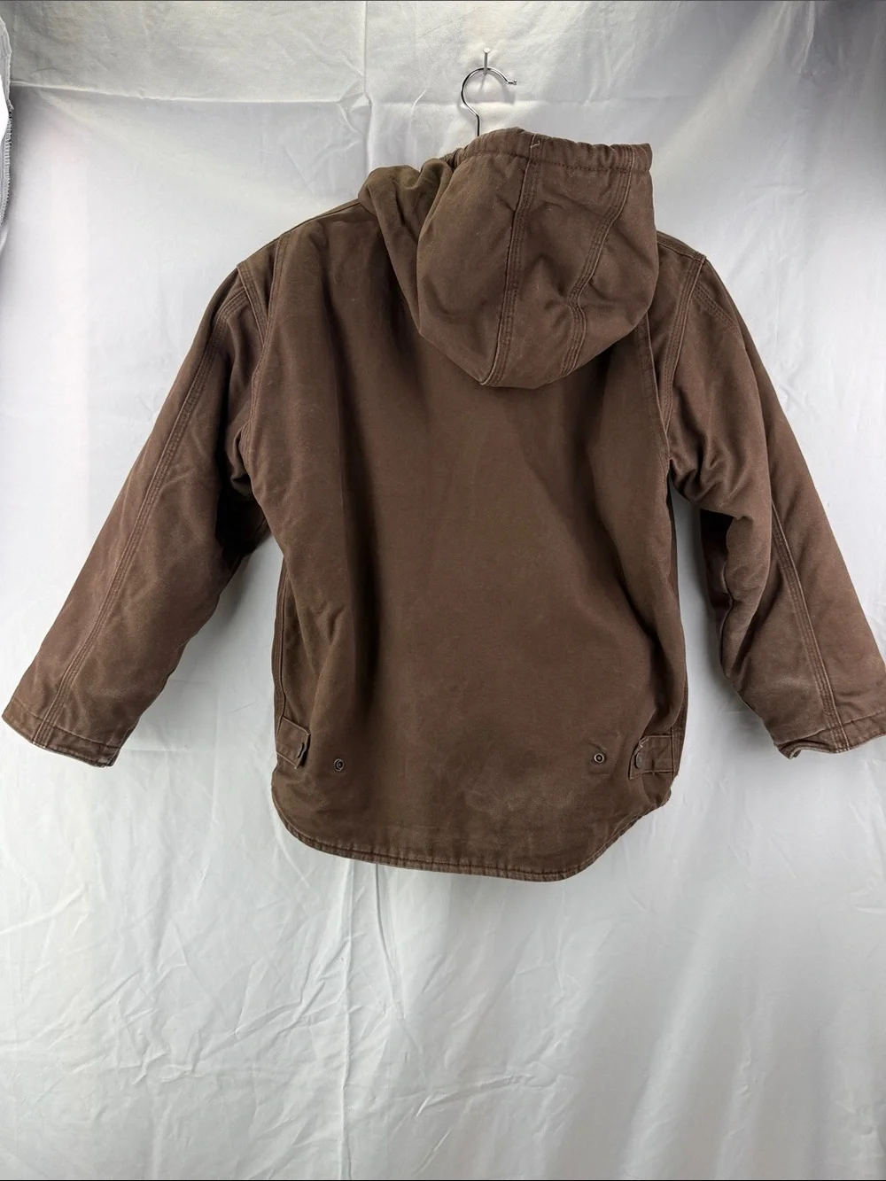 Blue Mountain Kid’s Size Medium 10-12 Brown Hooded Sherpa-Lined 3 Pocket Jacket
